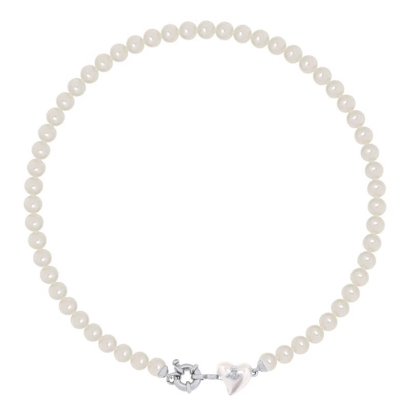 Resin Heart Pearl Necklace