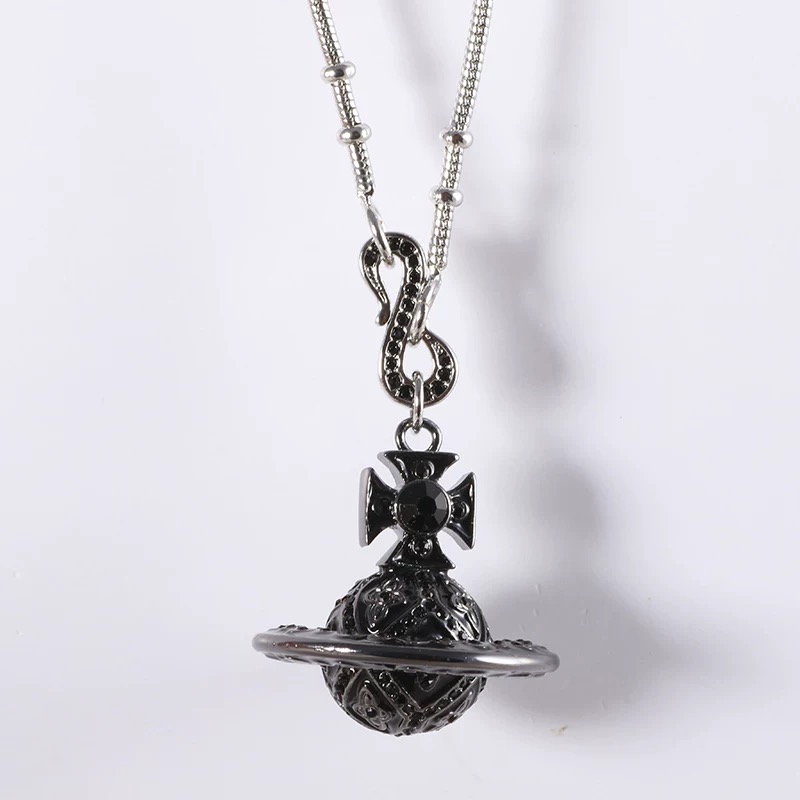 NEW-5 Colors Enamel ORB Pendant Necklace