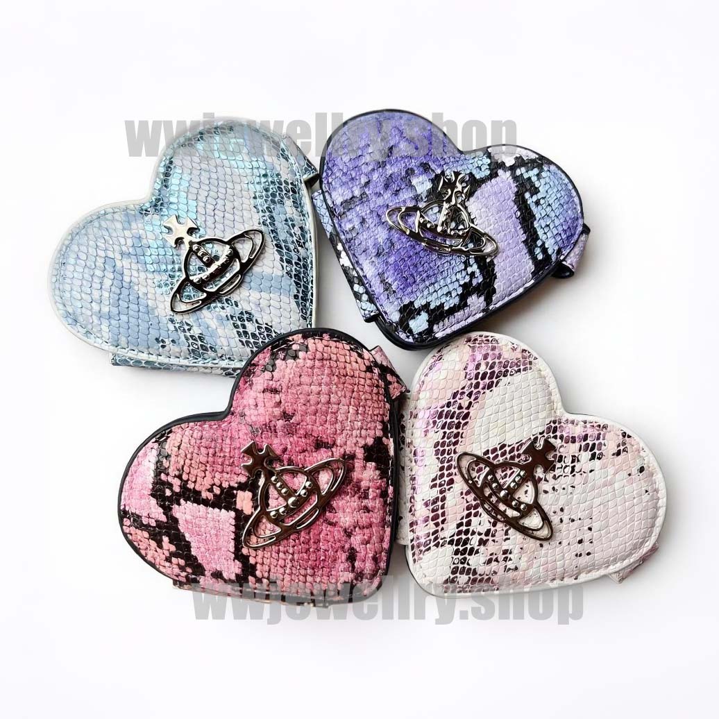 8 Colors Snake Patterned Crocodile Heart-Shaped Mirror