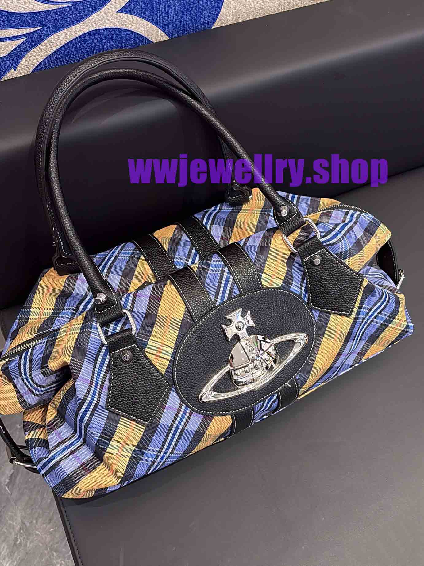 5 Colors Vintage Plaid Orb Shoulder Bag