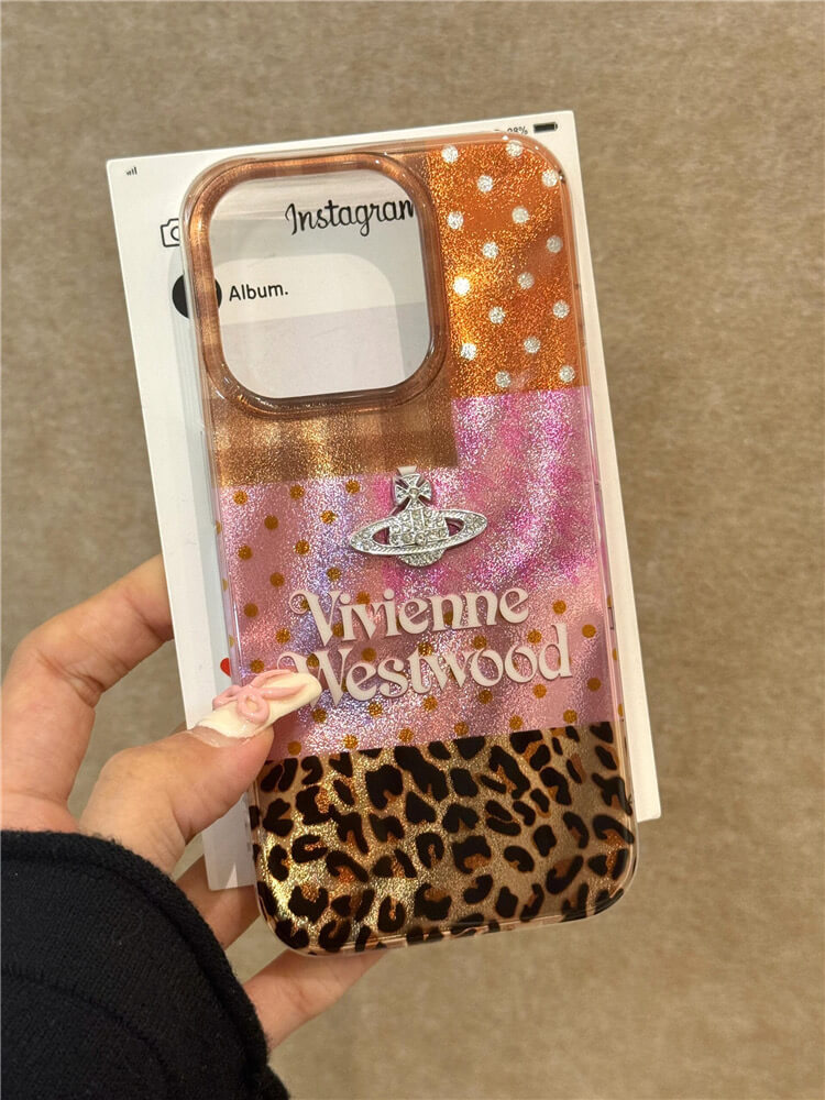Leopard Plaid Saturn Phone Case
