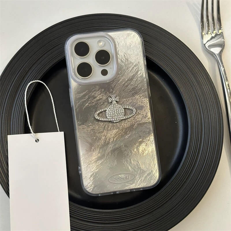 Silver Saturn Phone Case