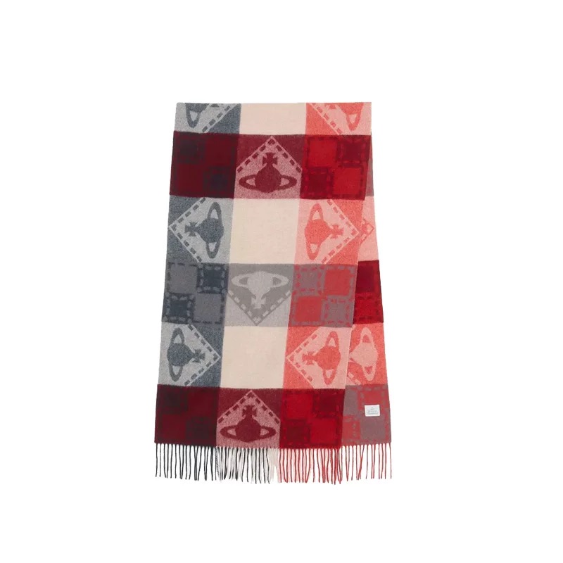 NEW-Plaid Saturn Scarf