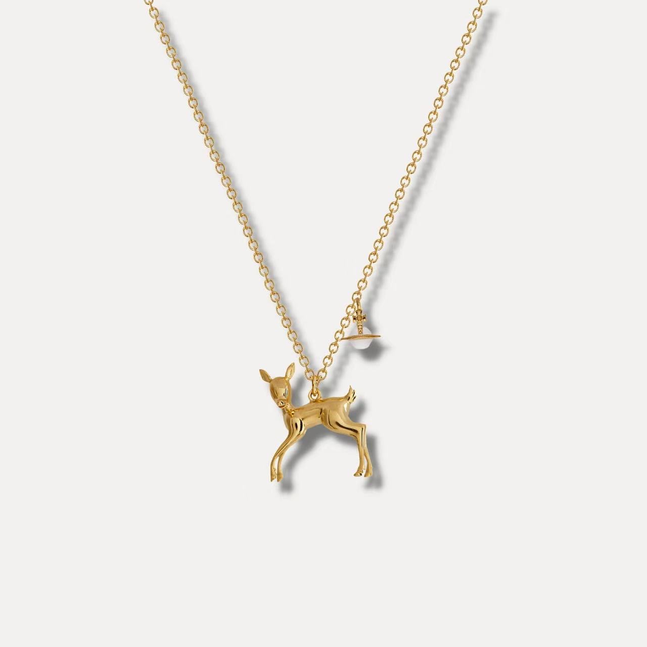 Limited Edition Deer Saturn Orb Necklace