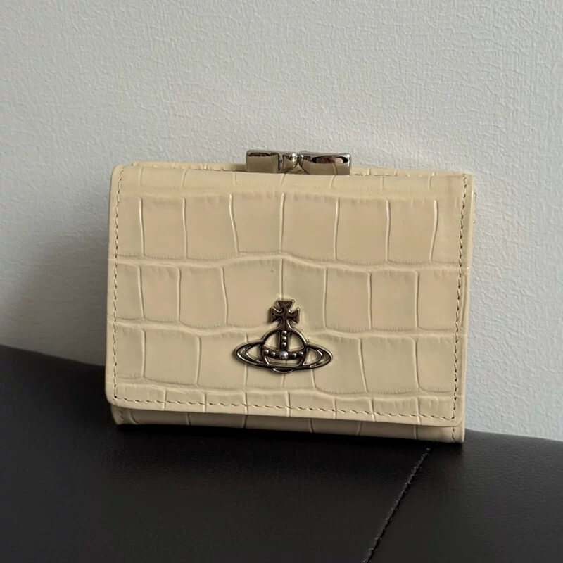 4 Colors Crocodile Leather Tri-fold Wallet