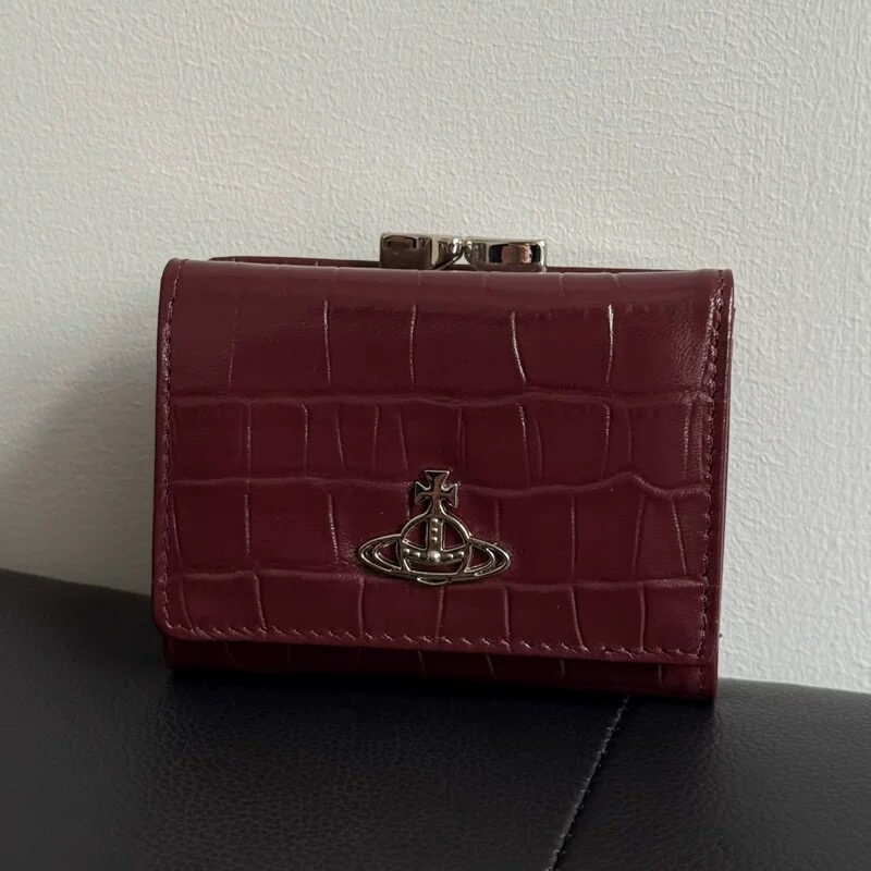 4 Colors Crocodile Leather Tri-fold Wallet