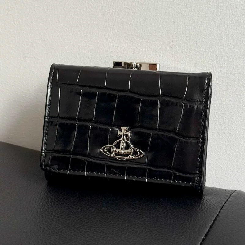 4 Colors Crocodile Leather Tri-fold Wallet