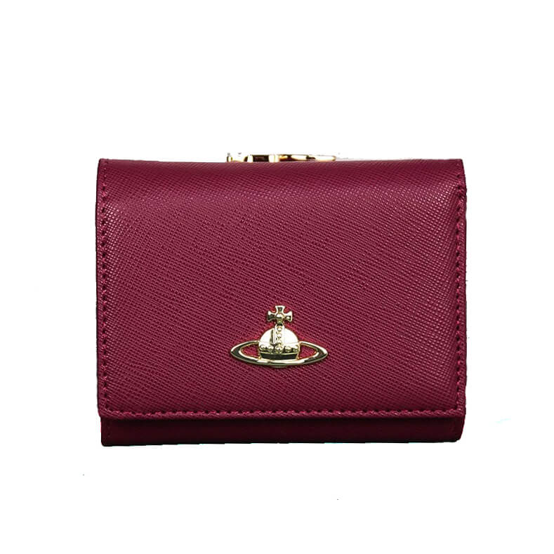 NEW-24 Colors Leather Tri-fold Saturn Wallet