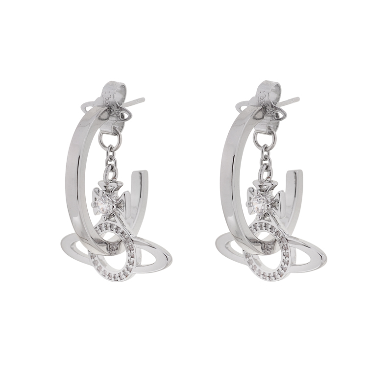 MIRANDA Large Round Removable Saturn Earrings