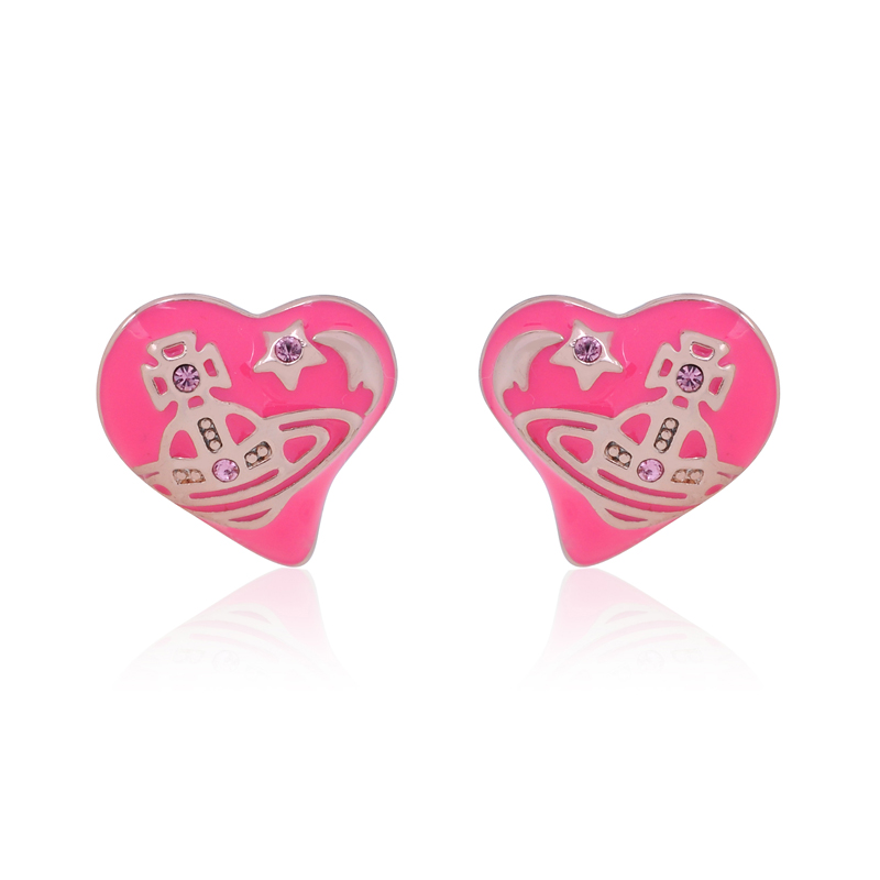 3 Colors Love Lacquered Earrings