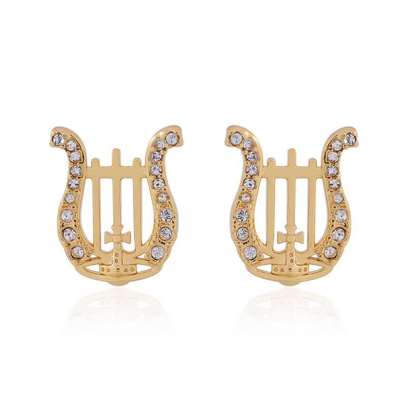 2 Colors Harp Saturn Earrings