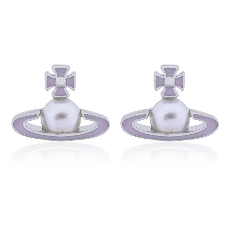 6 Colors Lacquered Half-face Earrings