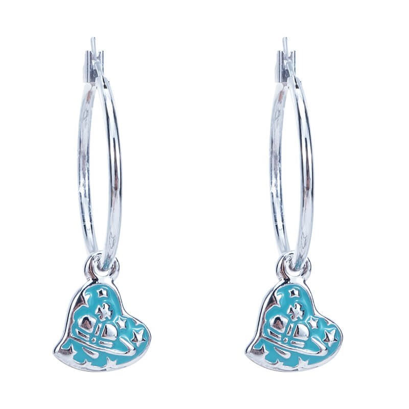 2 Colors Pink Heart Full Star Earrings