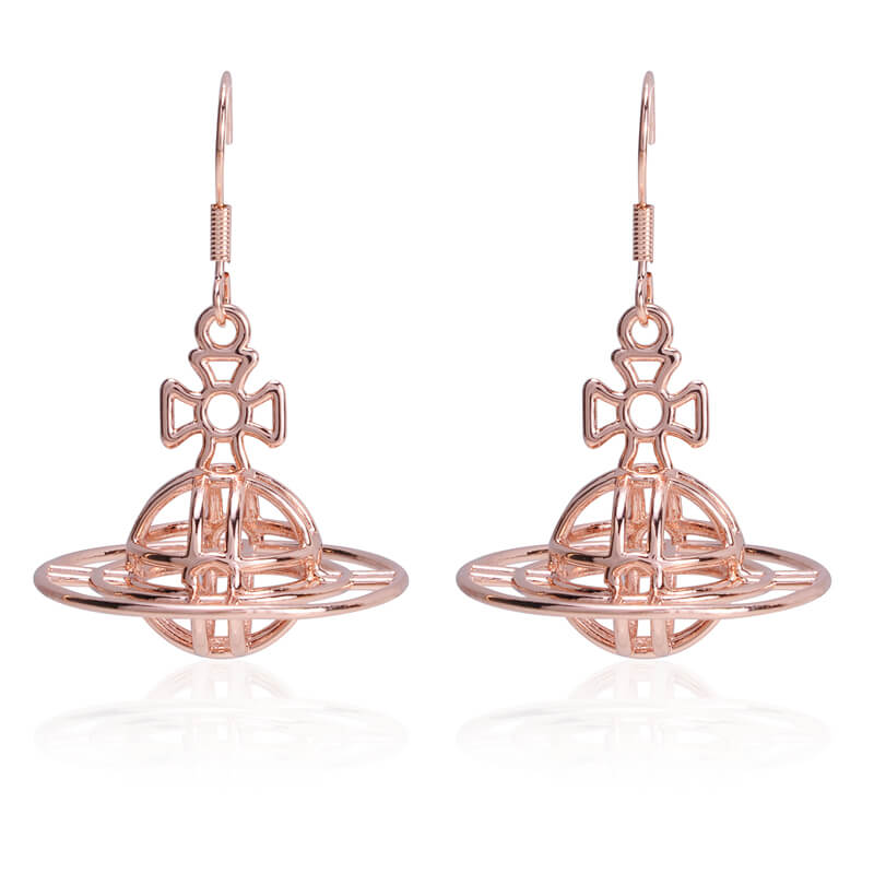 4 Colors Simple Line Saturn Orb Earrings