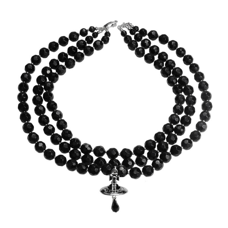 3 Colors Triple Pearl Saturn Necklace