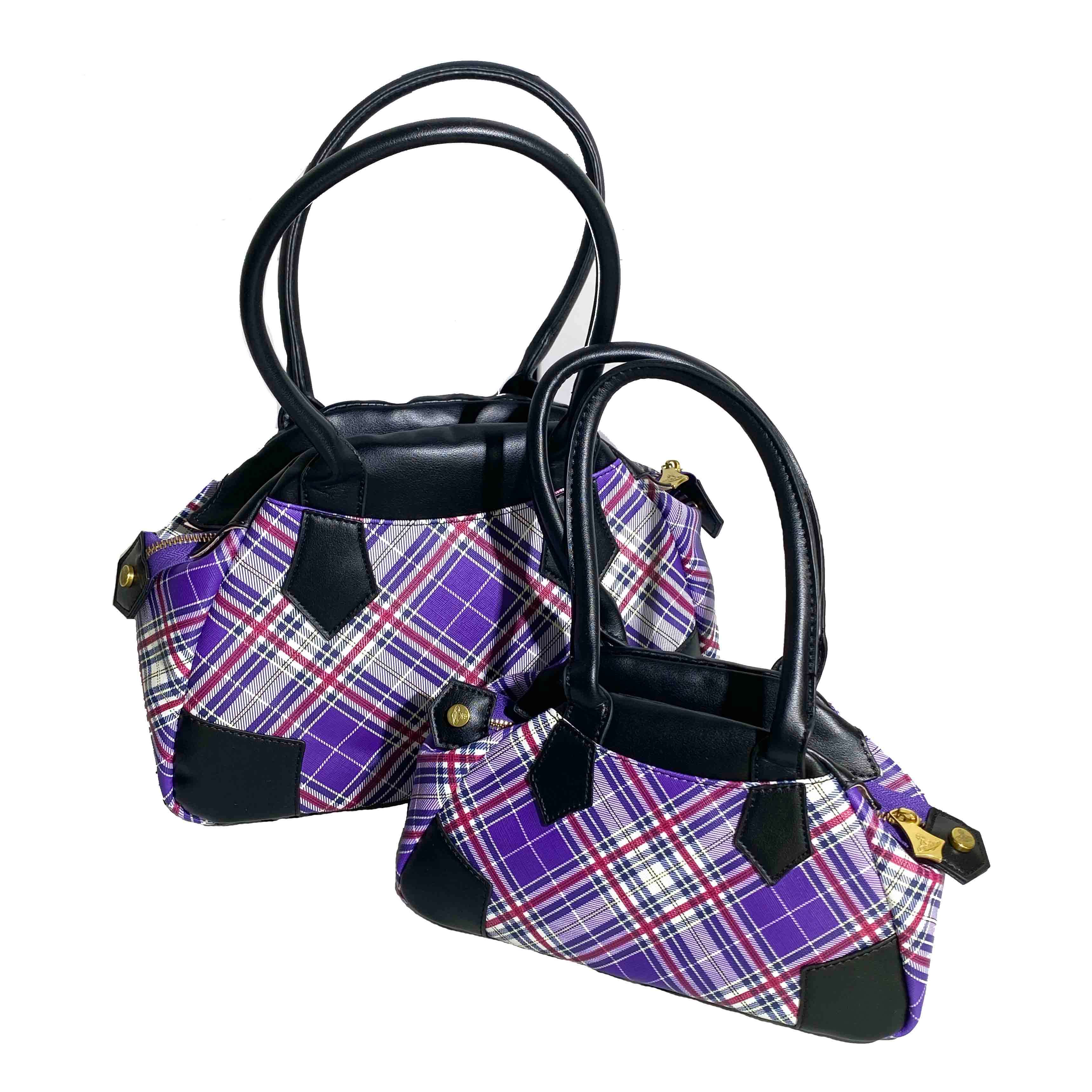 Vintage Purple Plaid Saturn Bag