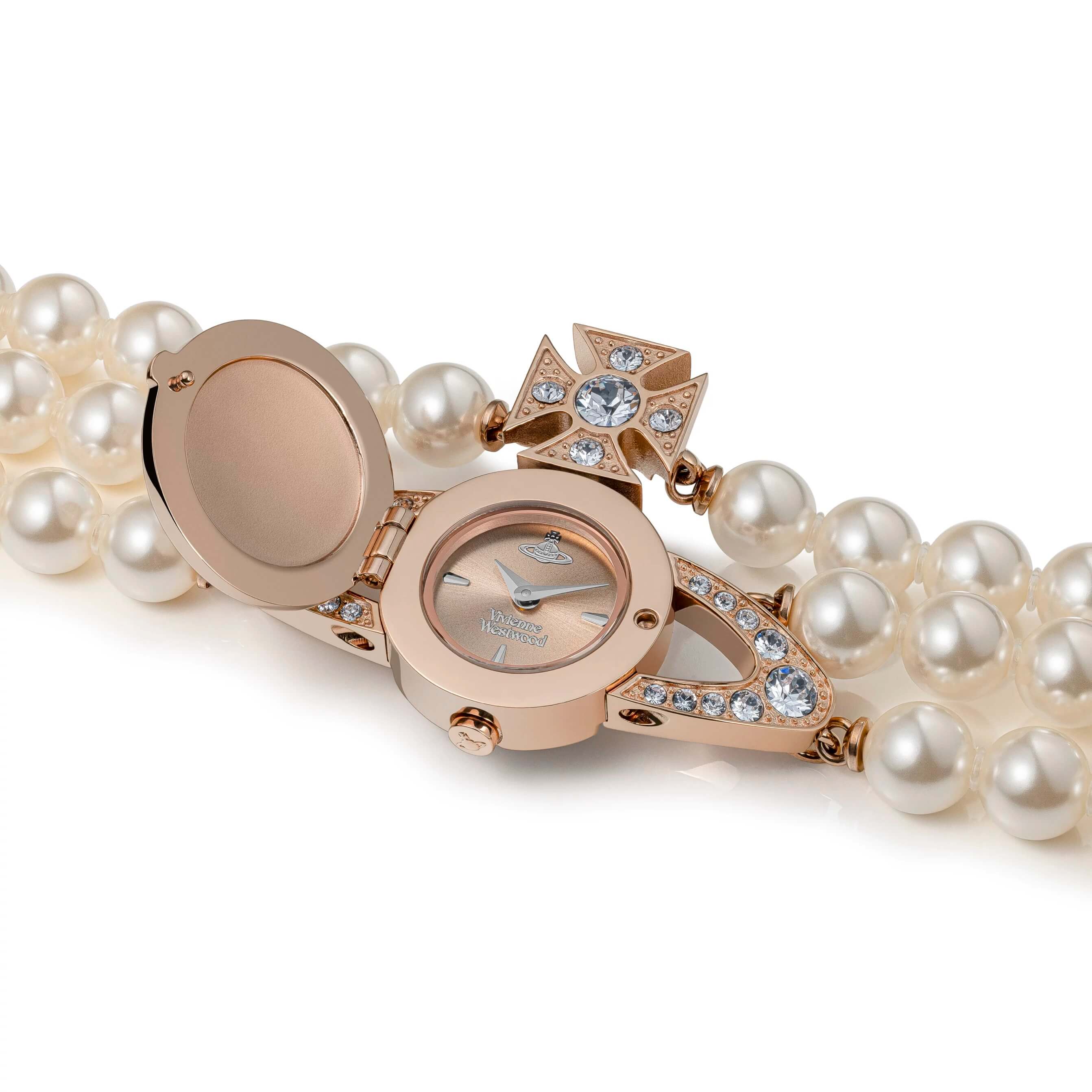 Triple Pearl Full Diamond Saturn Watch