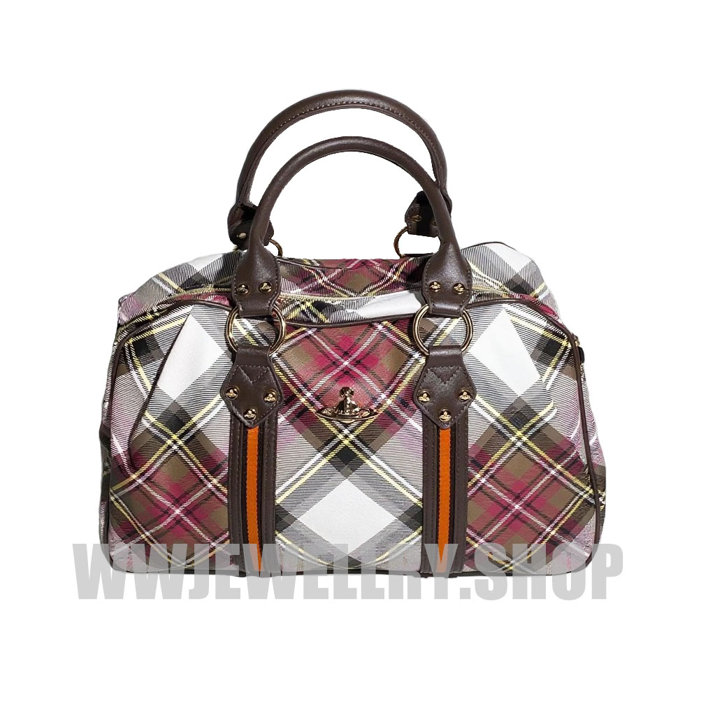 Vintage Plaid Briefcase Tote Bag