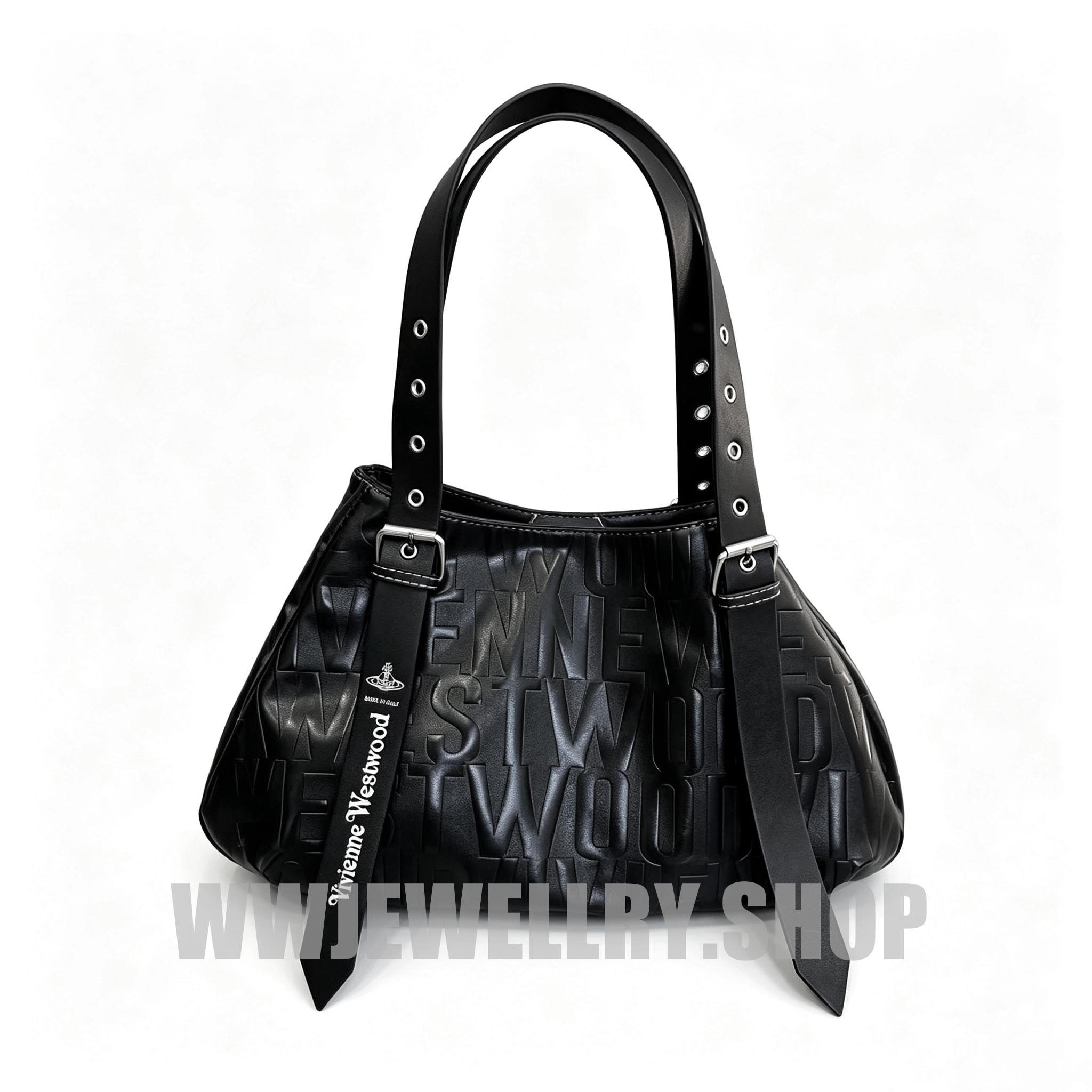 2 Style Vintage Black Letter Tote Bag