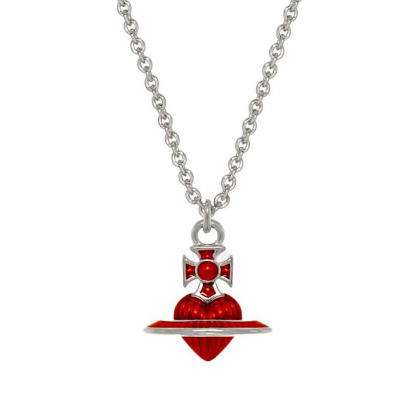 2 Colors FABIANNA Heart Orb Pendant Necklace