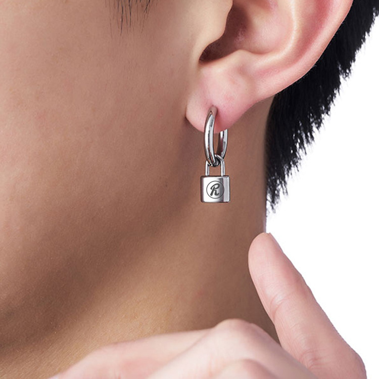 Punk Lock R Earrings