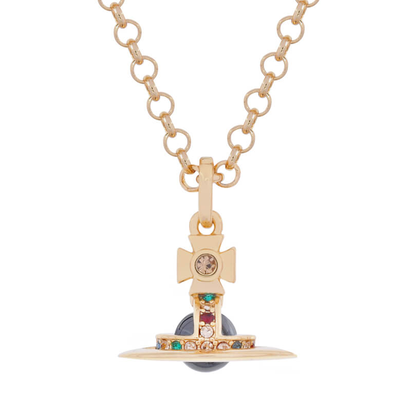 6MM ORB Classic Saturn Pendant Necklace