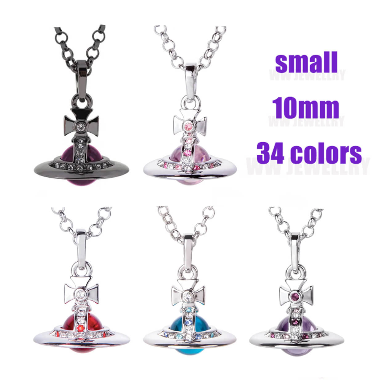 10MM ORB Classic Saturn Pendant Necklace