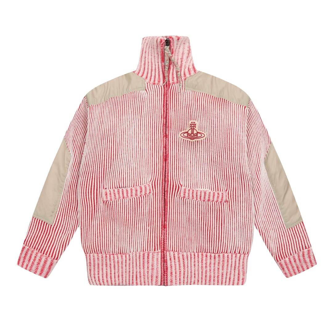 2 Colors Vintage Striped Saturn Wool Jacket