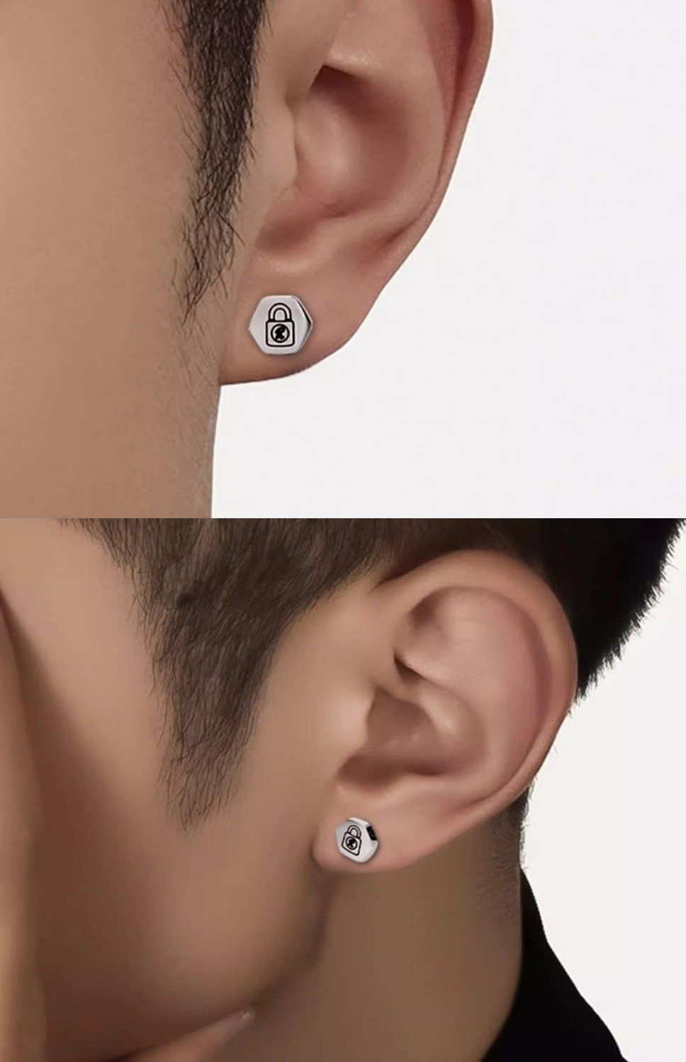 R screw earrings