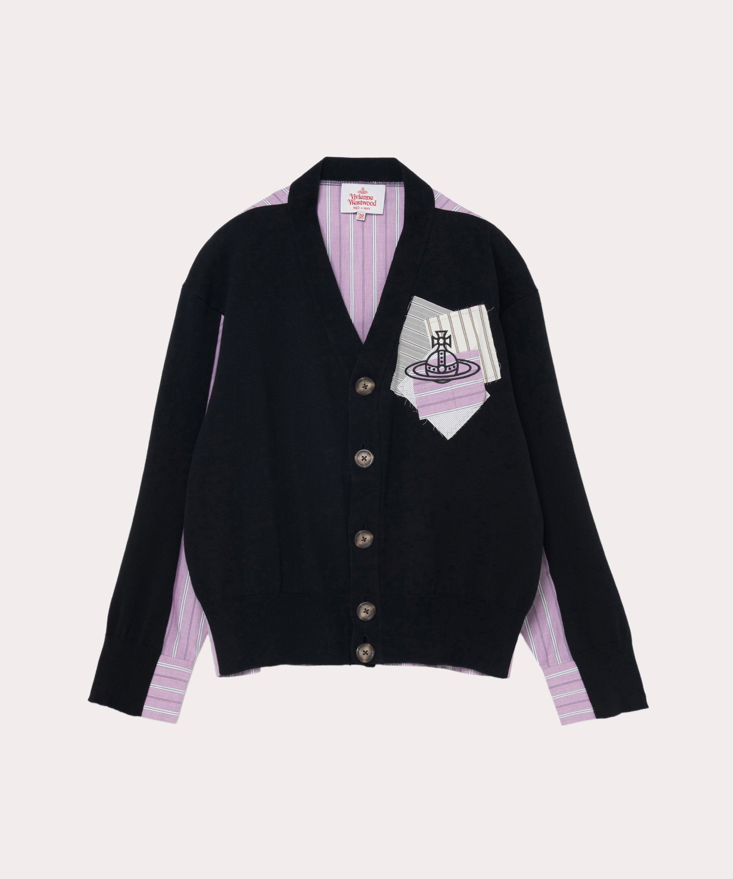 Stripe ORB PATCH V-Neck Cardigan