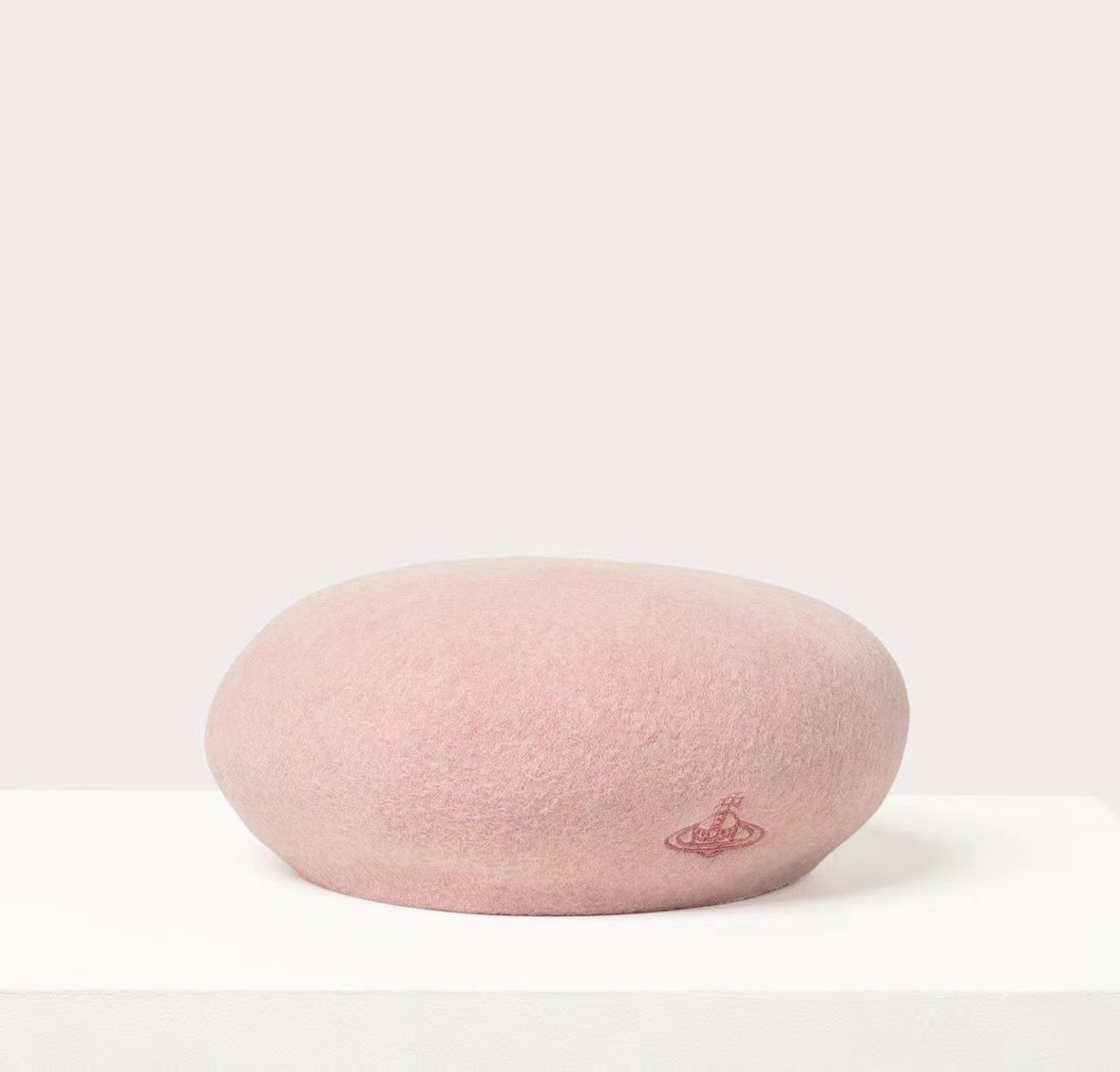 NEW-Pink Wool Saturn Beret