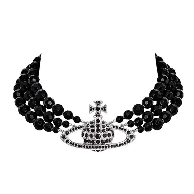 Classic Three Row Saturn Pearl Necklace