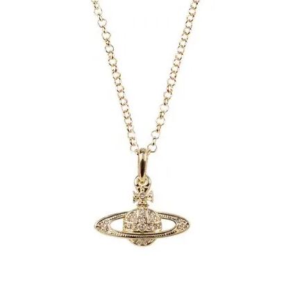 Classic Full Diamond Saturn Necklace