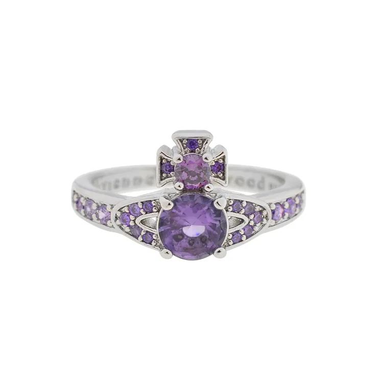 Full set of orbital zirconium Stone Ring