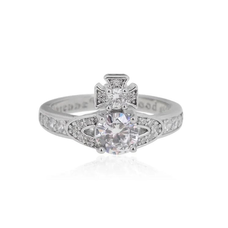 Full set of orbital zirconium Stone Ring