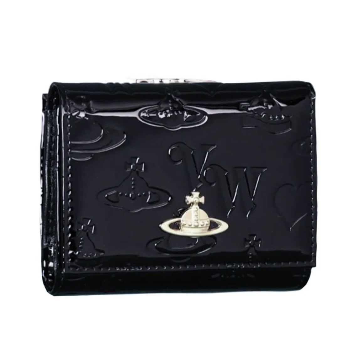 NEW-Leather Tri-fold Saturn Wallet