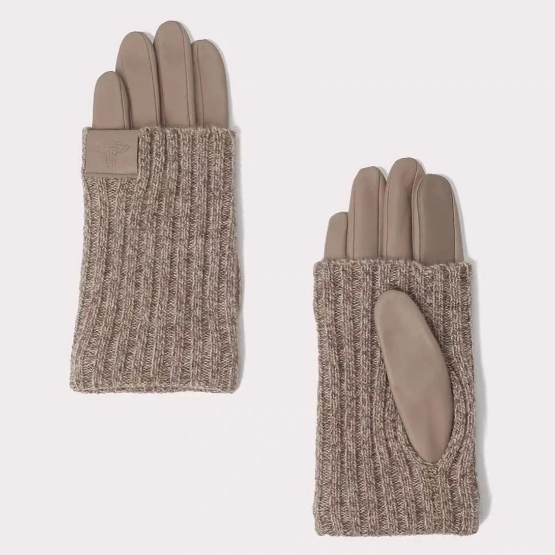 Leather Wool Saturn Mitten
