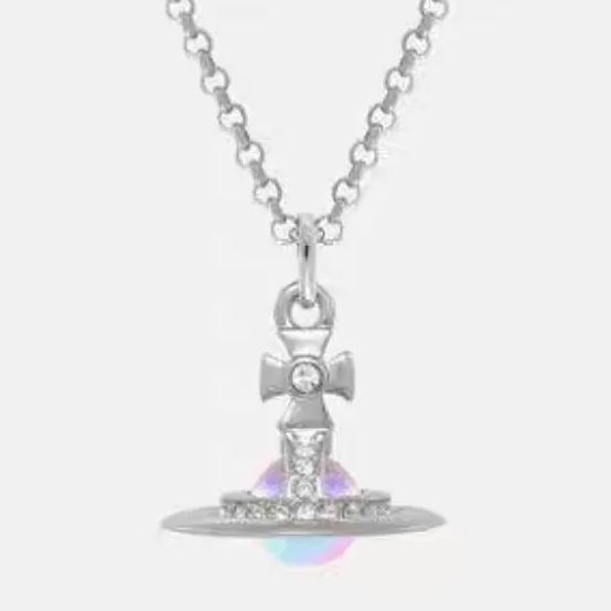 6MM ORB Classic Saturn Pendant Necklace