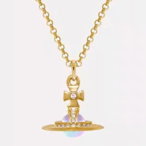 6MM ORB Classic Saturn Pendant Necklace