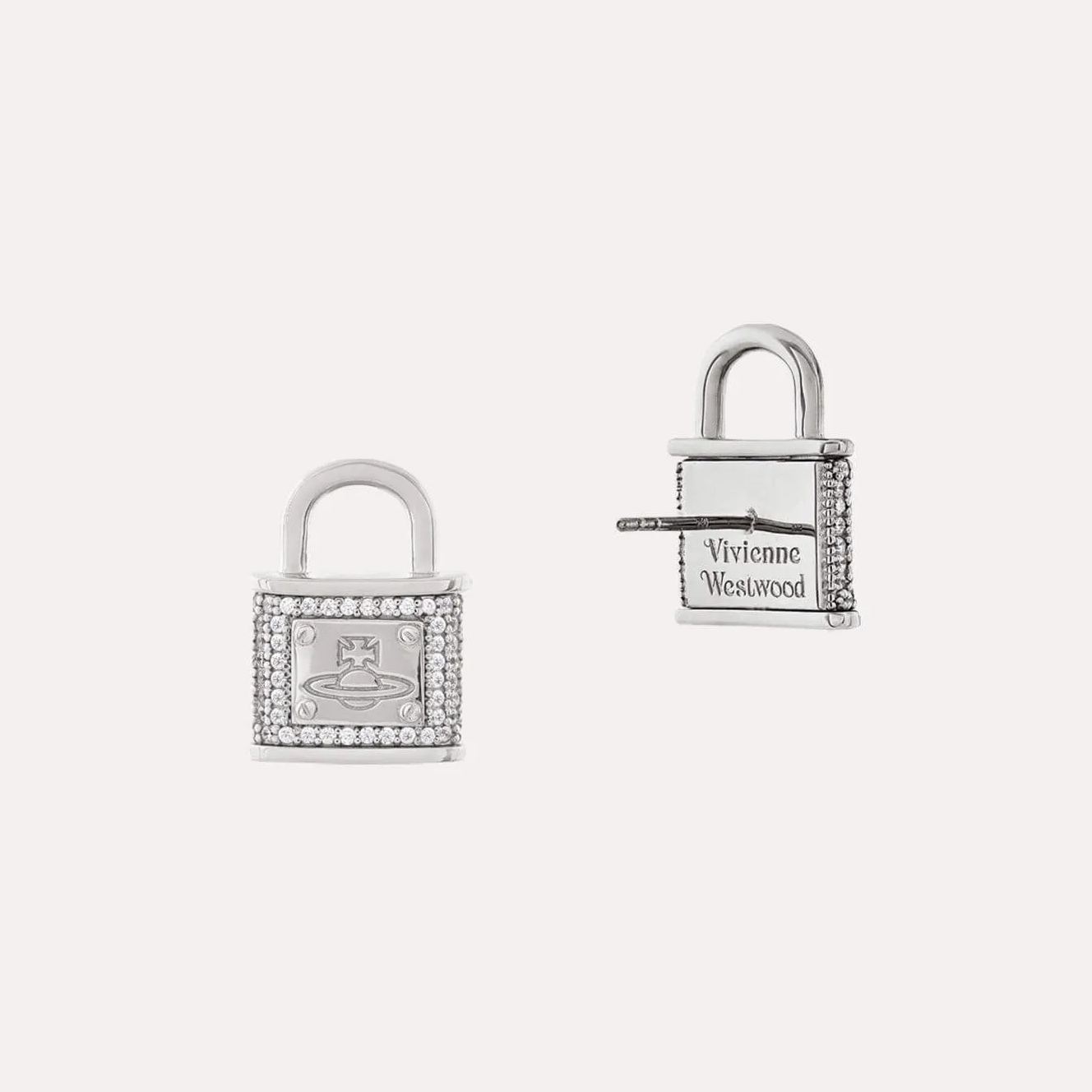 Full Diamond Lock Earrings