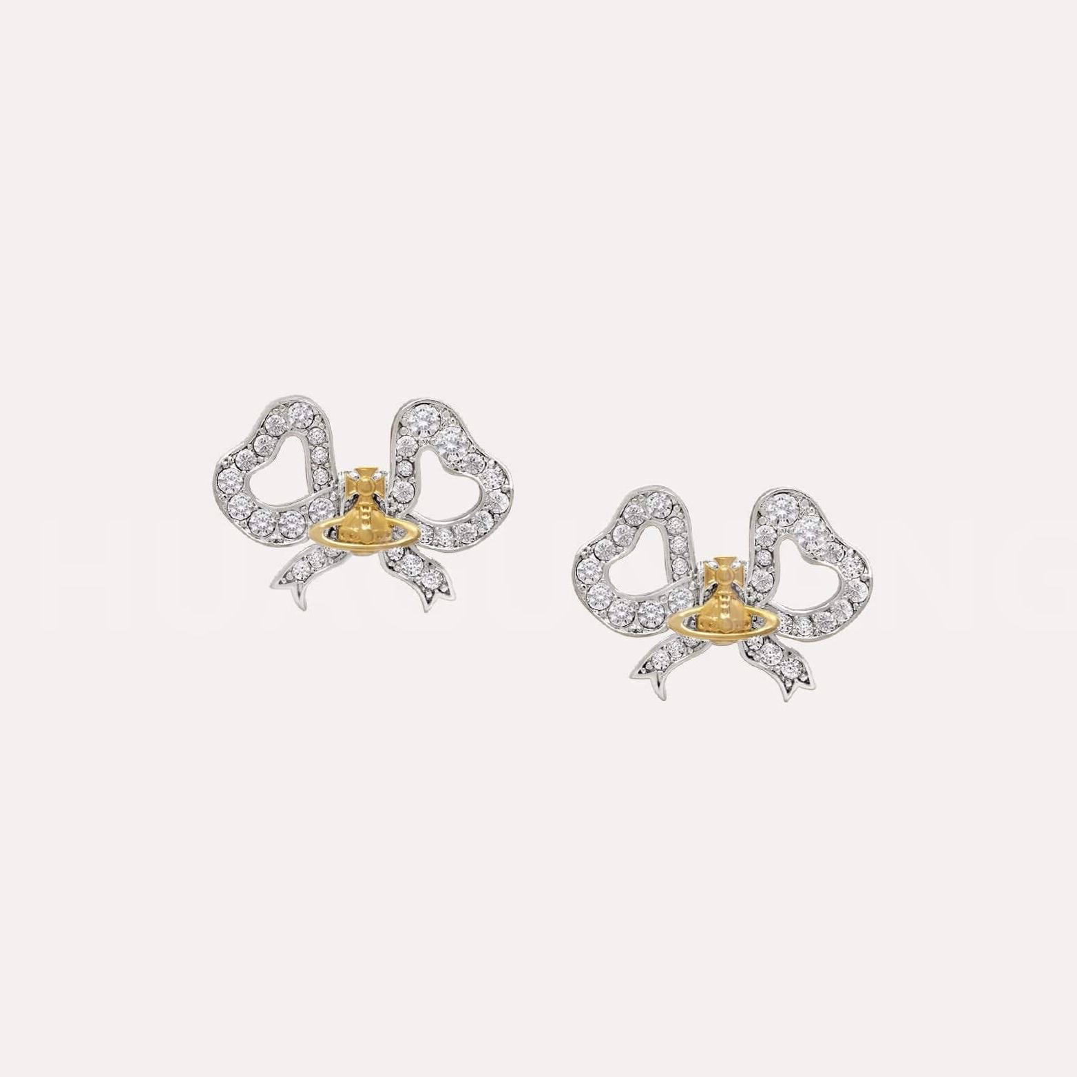 2 Colors SAGE Bow Saturn Earrings