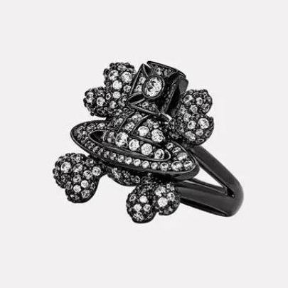 2 Colors Skull Full Diamond Saturn Ring