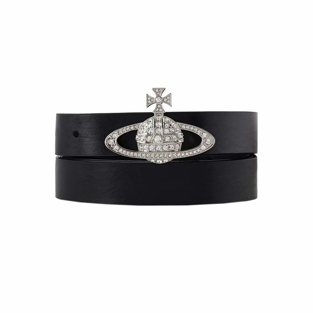 Leather Full Diamond Saturn Belt