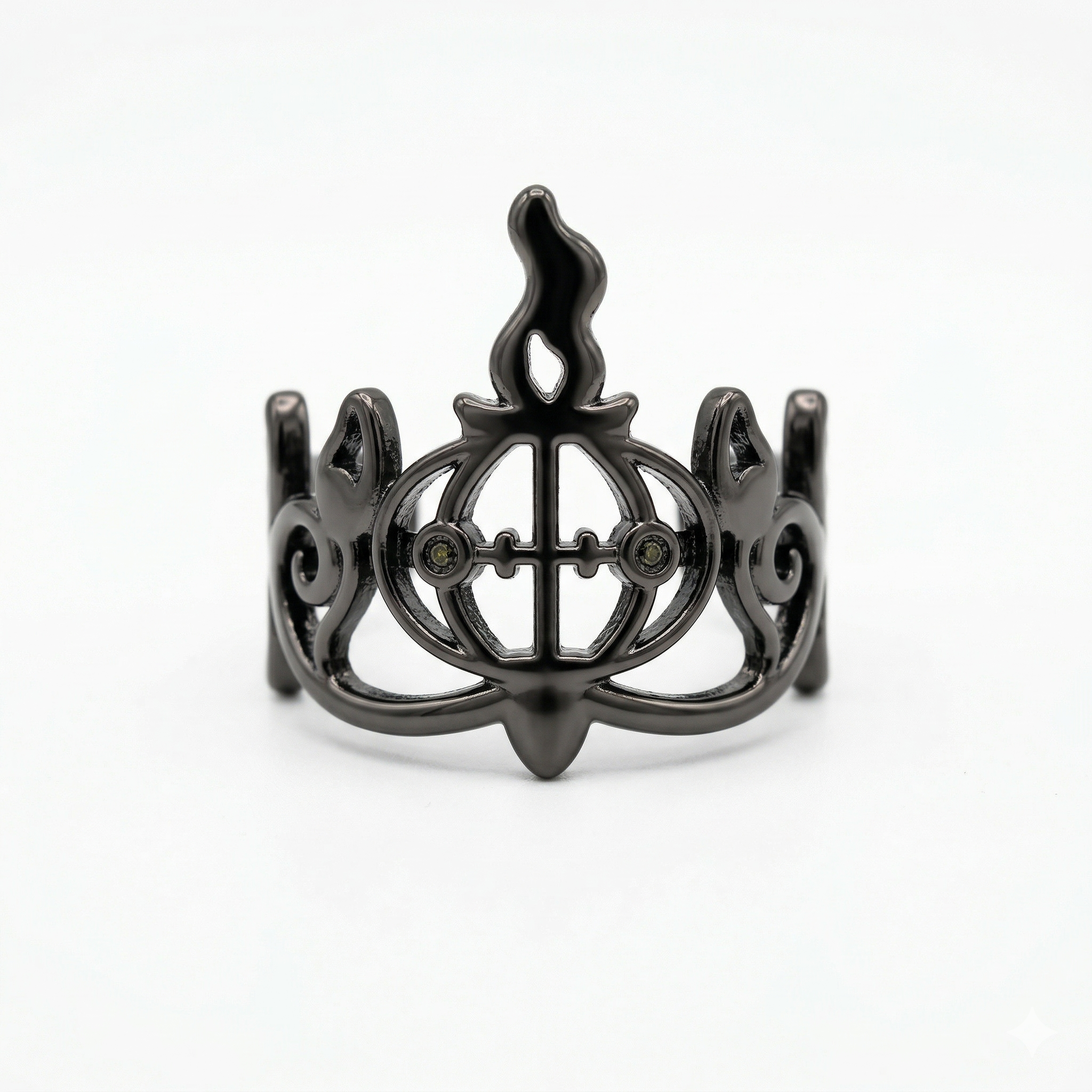 Title: The Abyssal Candelabra Ring - Adjustable Dark Fantasy Chandelier Jewelry