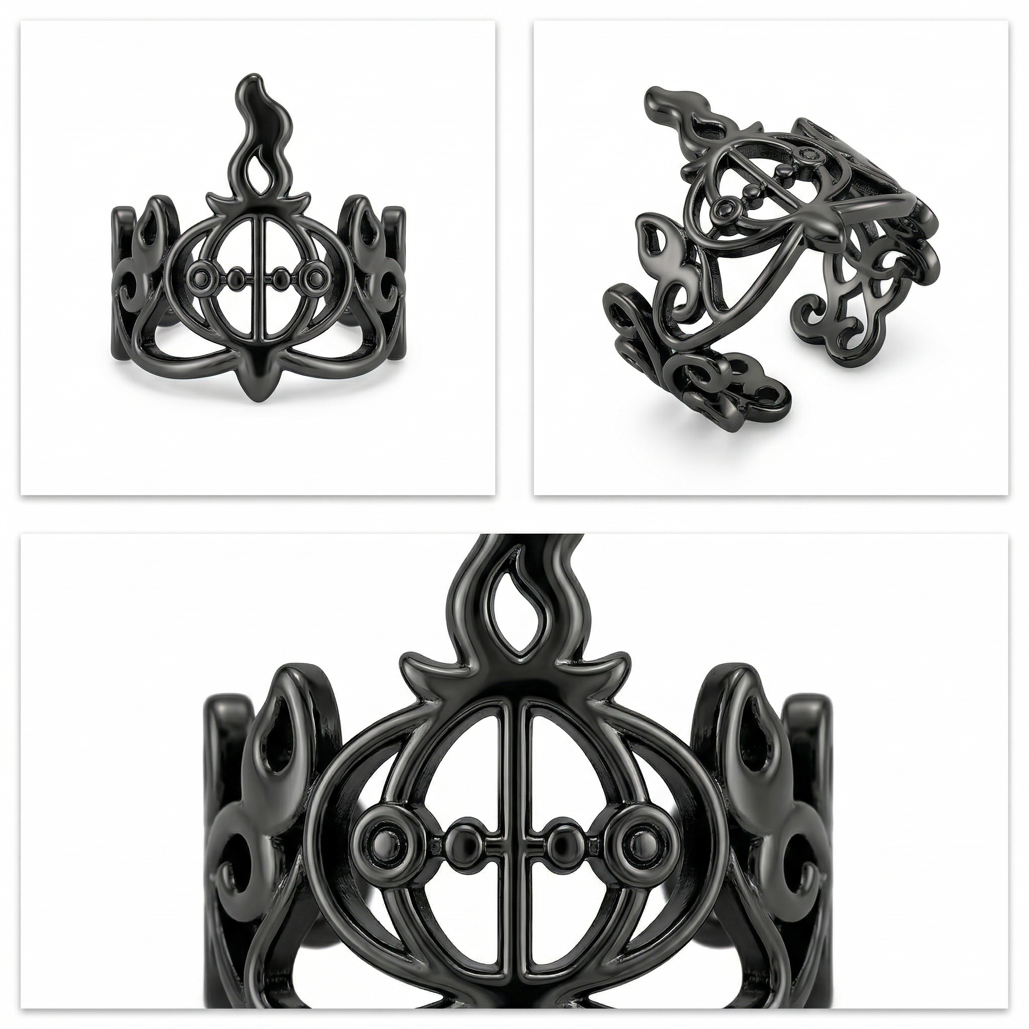 Title: The Abyssal Candelabra Ring - Adjustable Dark Fantasy Chandelier Jewelry
