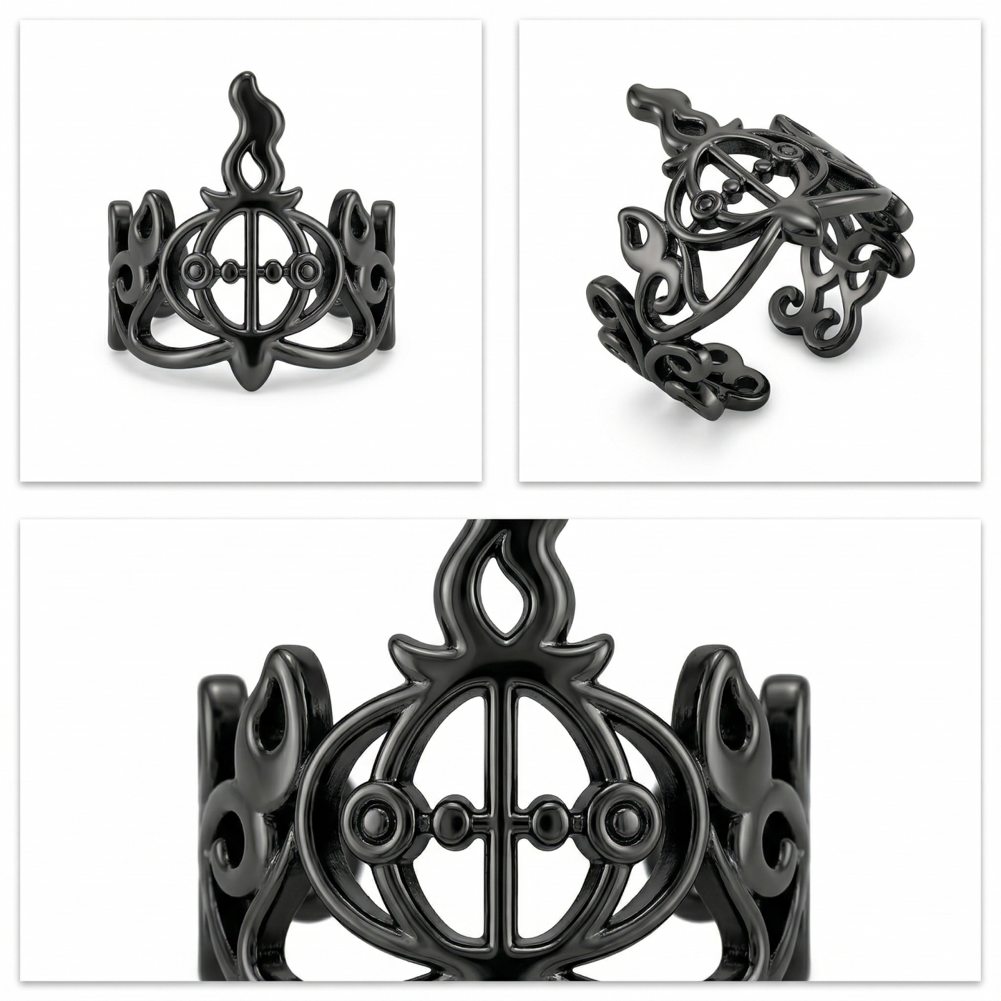 Title: The Abyssal Candelabra Ring - Adjustable Dark Fantasy Chandelier Jewelry