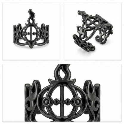 Title: The Abyssal Candelabra Ring - Adjustable Dark Fantasy Chandelier Jewelry