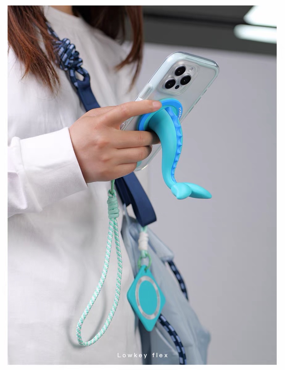 Mystic Aqua Tail Magnetic Phone Stand & Crossbody Charm