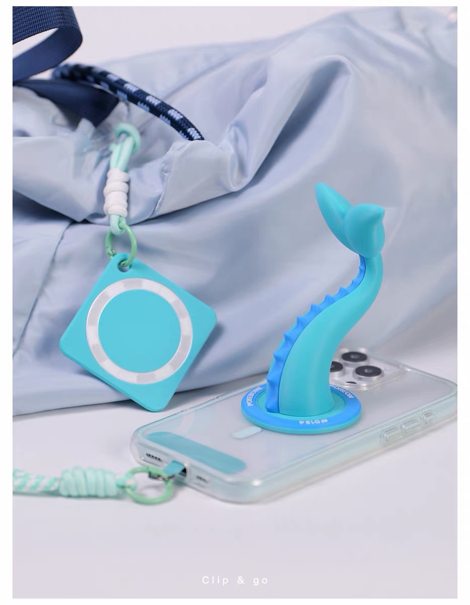 Mystic Aqua Tail Magnetic Phone Stand & Crossbody Charm