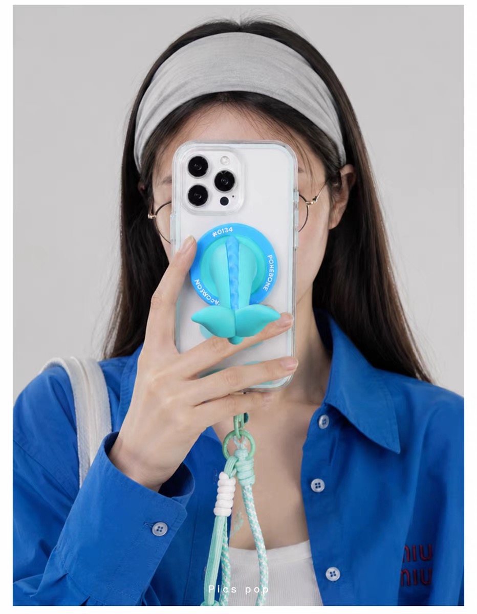 Mystic Aqua Tail Magnetic Phone Stand & Crossbody Charm